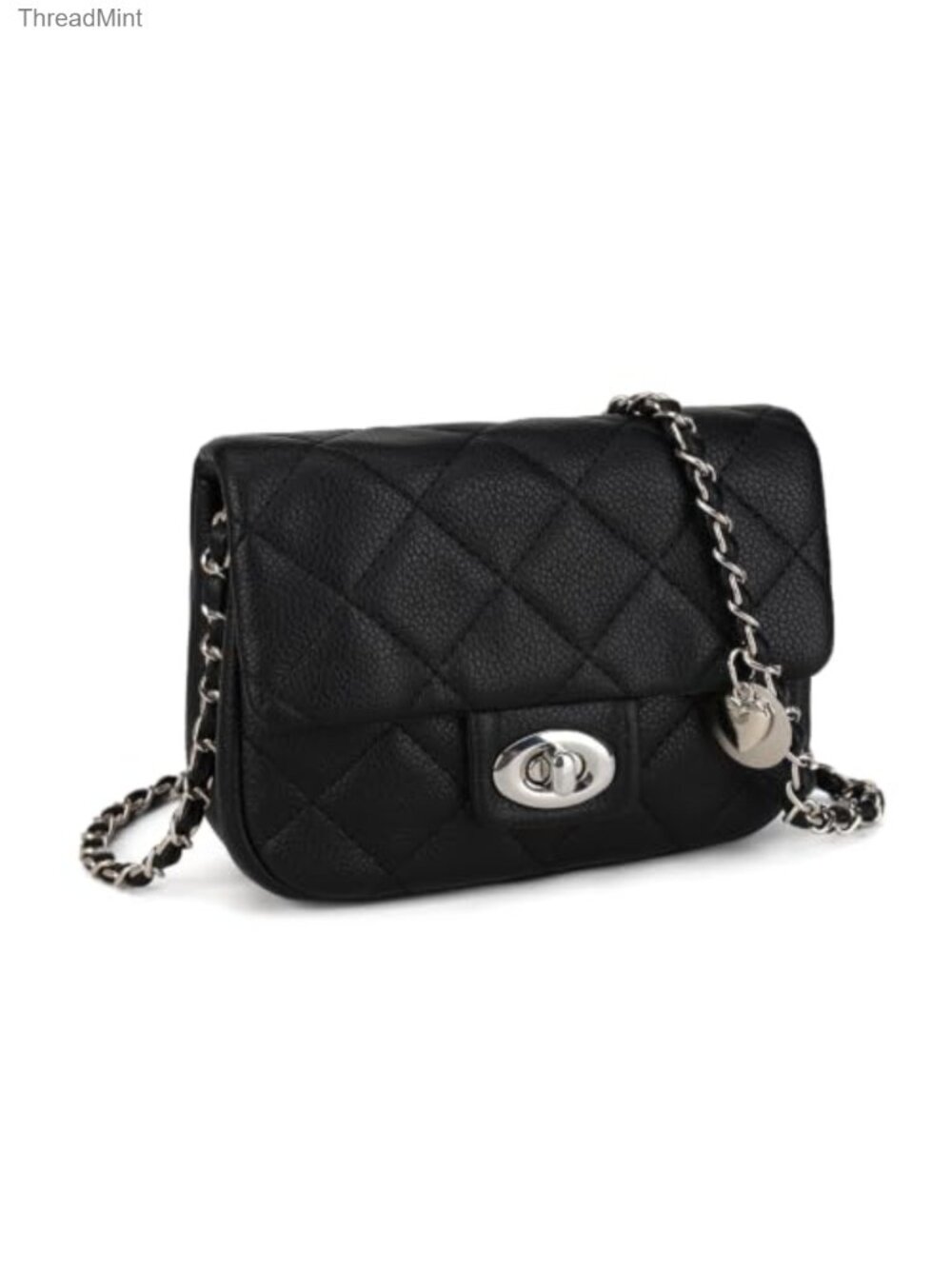 Quilted Vegan Leather Mini Crossbody Purse Women Shoulder Bag